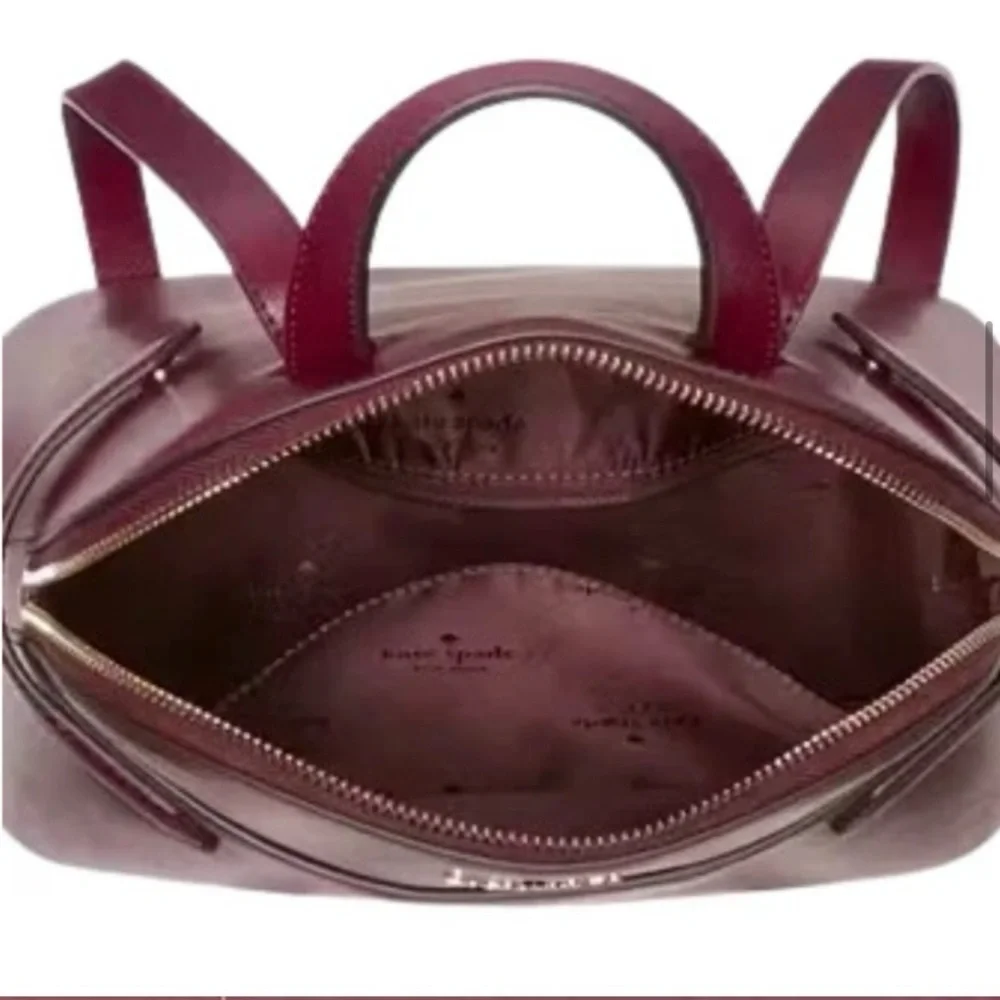 Kate Spade NWT Staci Dome leather Backpack factory wrapped blackberry $359 - Picture 5 of 13